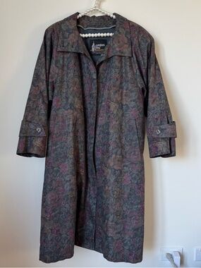 London Fog floral trench coat